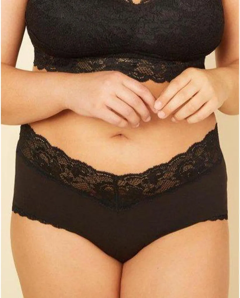 Curvy Boyshorts with Lace - Black *FINAL SALE*