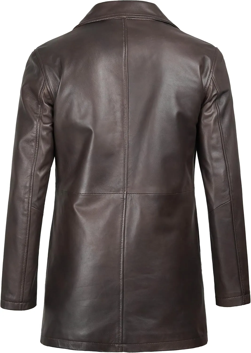 Decrum Leather Coat Men - Carcoat Style Winter Classic Long Real Leather Jackets For Men