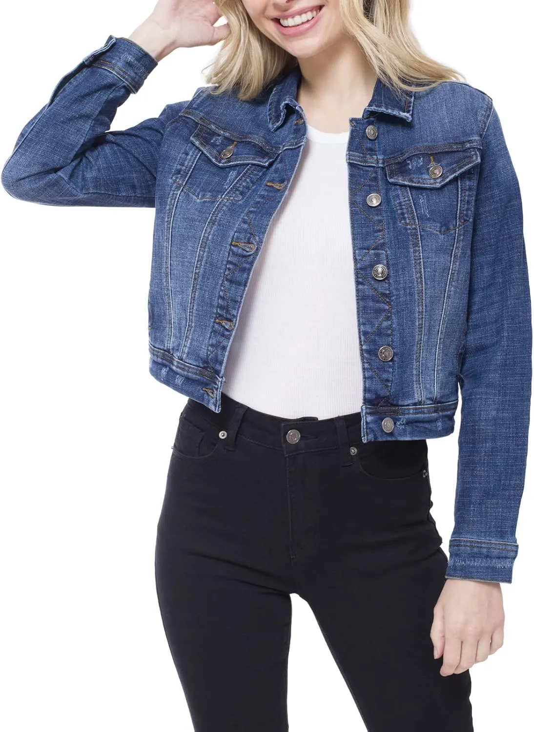 Design by Olivia Women's Classic Casual Vintage Denim Jean Jacket
