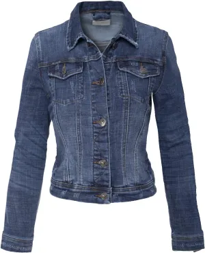 Design by Olivia Women's Classic Casual Vintage Denim Jean Jacket