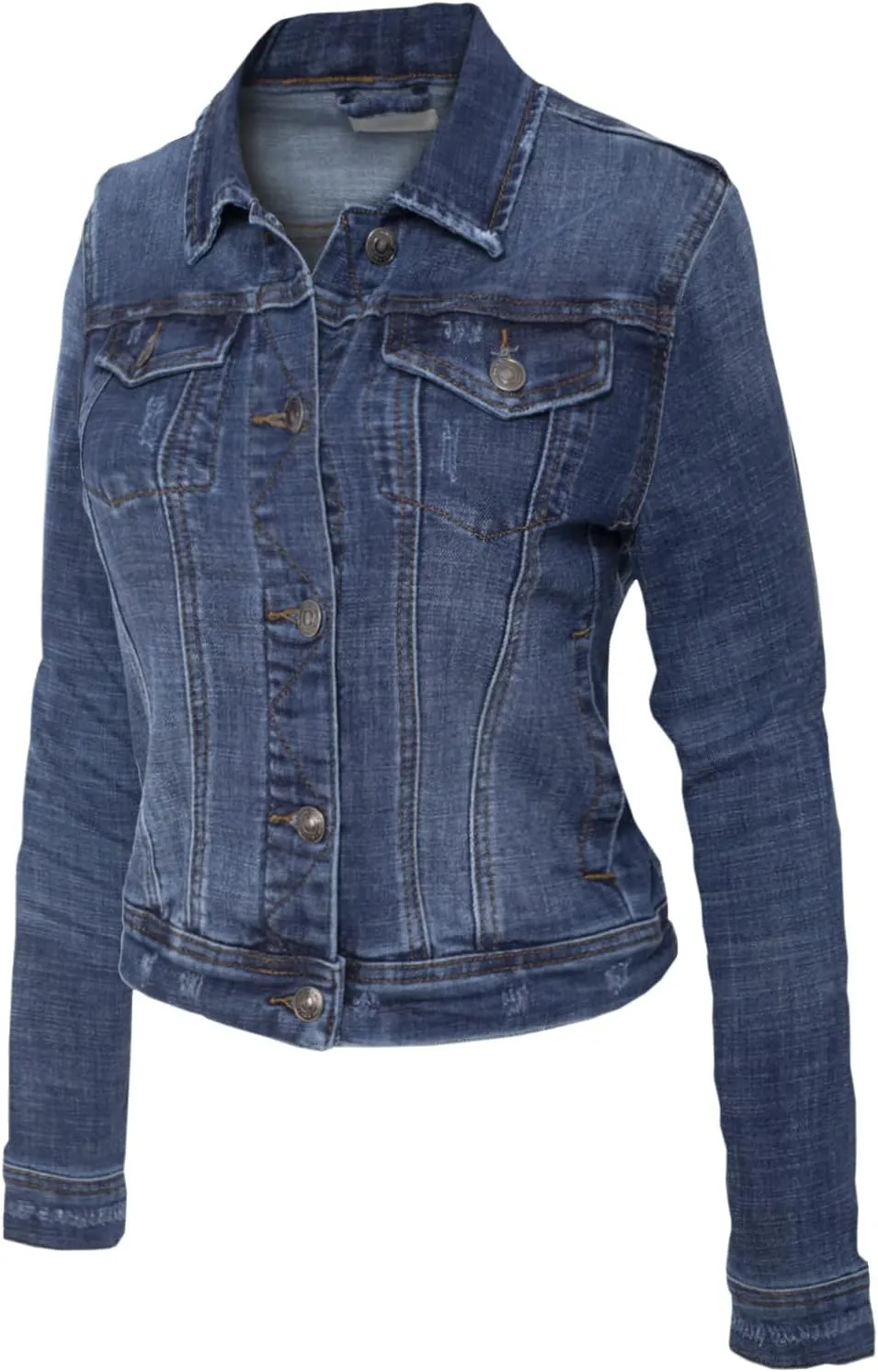 Design by Olivia Women's Classic Casual Vintage Denim Jean Jacket