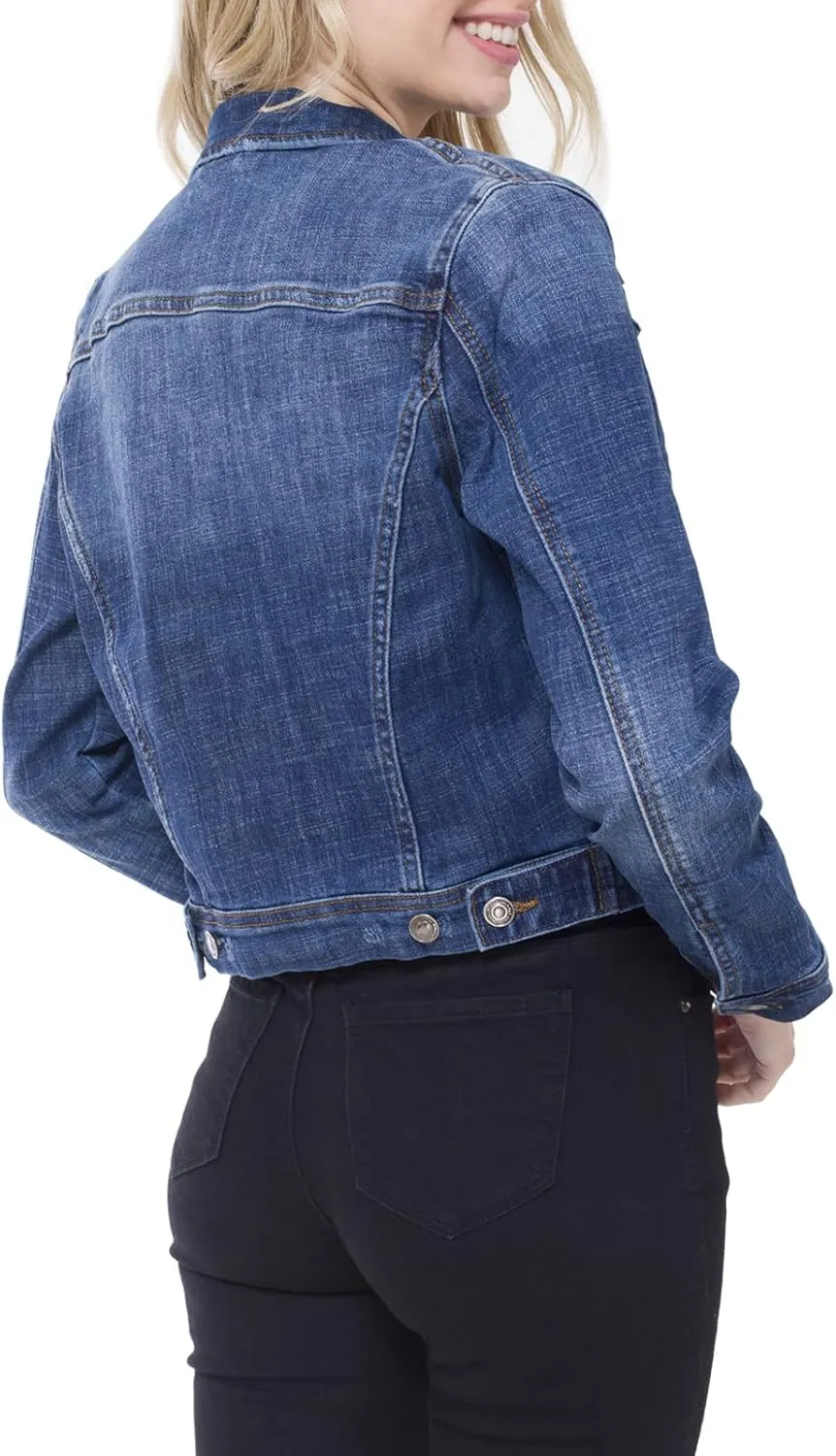 Design by Olivia Women's Classic Casual Vintage Denim Jean Jacket