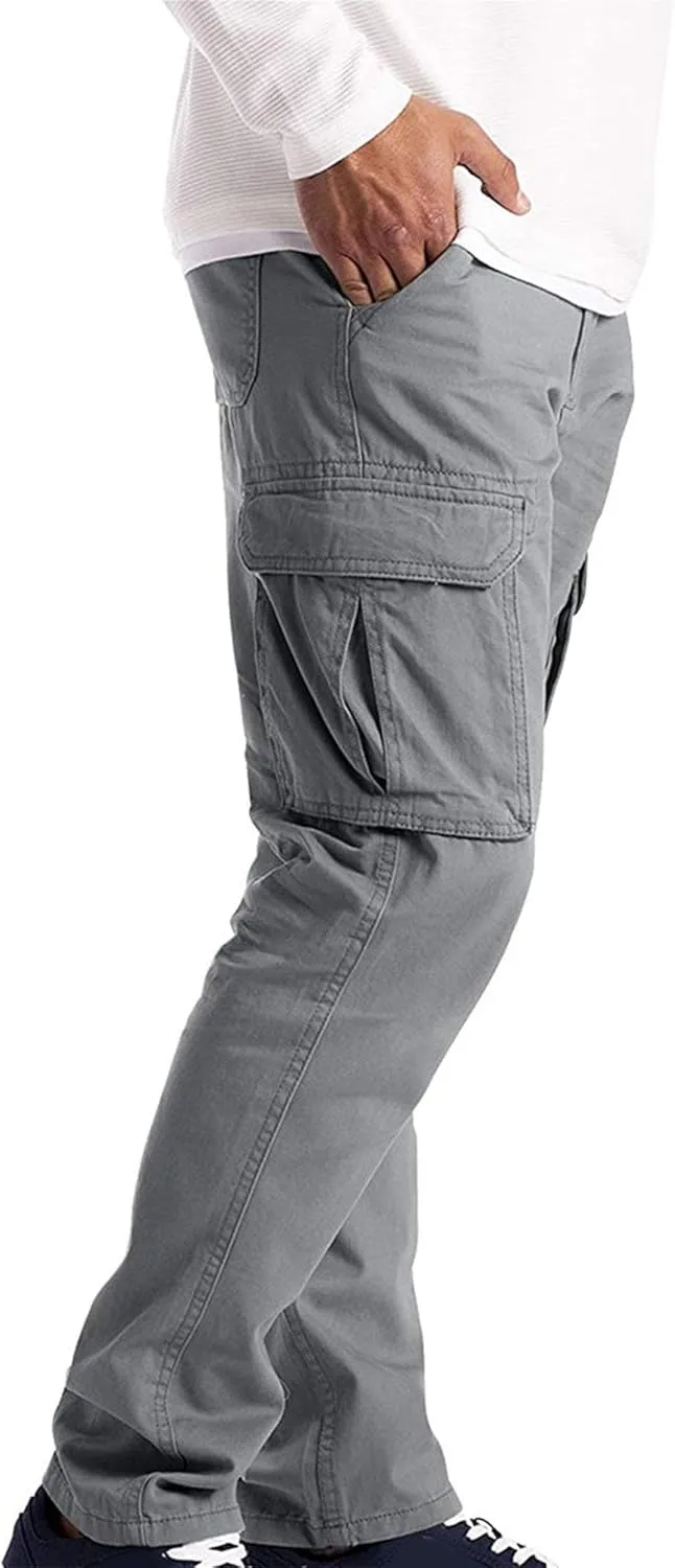 DGHM-JLMY Cargo Pants for Men Casual Multi Pockets Slim Fit Joggers Sweatpants Fashion Straight Leg Comfort Casual Pants