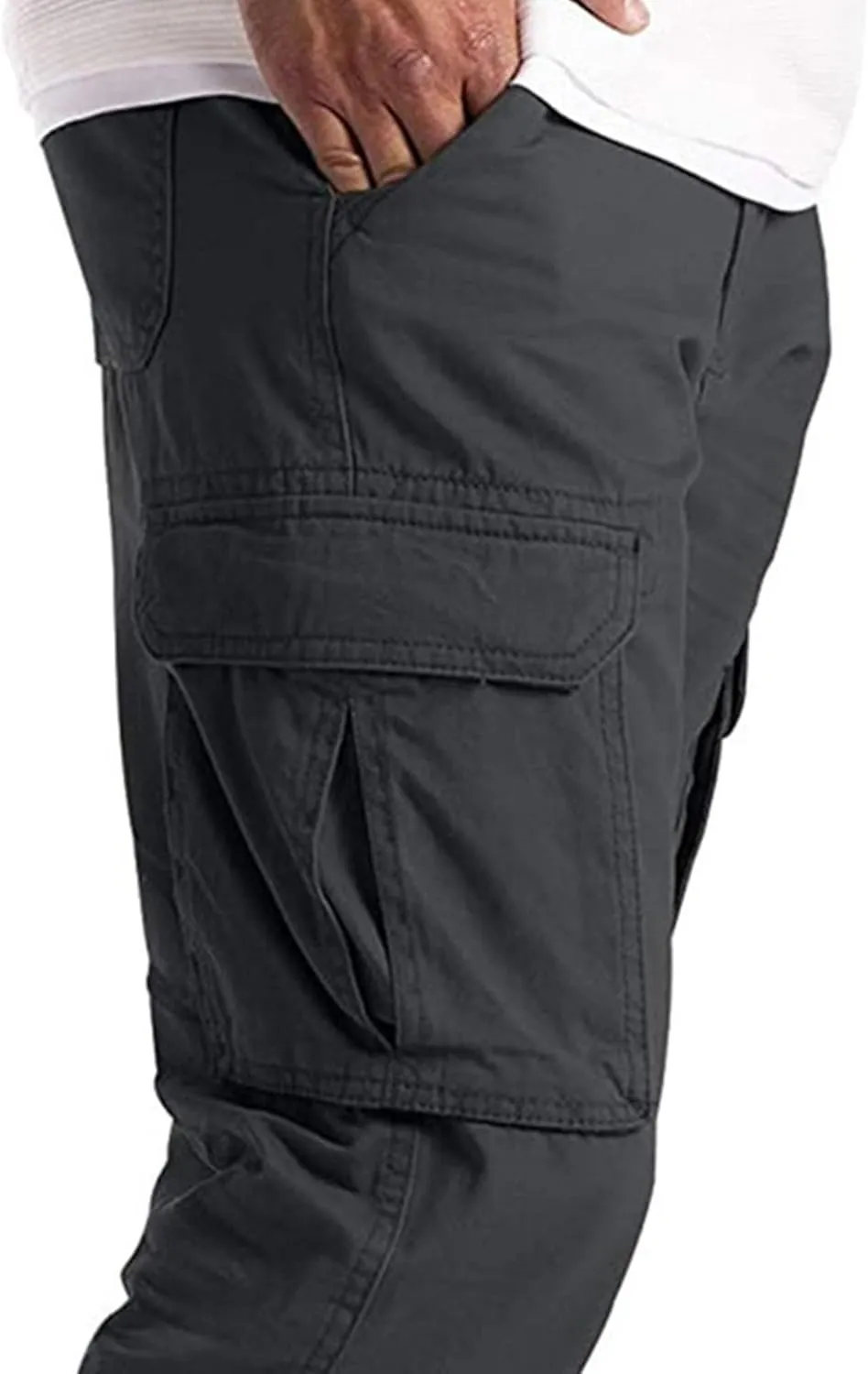 DGHM-JLMY Cargo Pants for Men Casual Multi Pockets Slim Fit Joggers Sweatpants Fashion Straight Leg Comfort Casual Pants