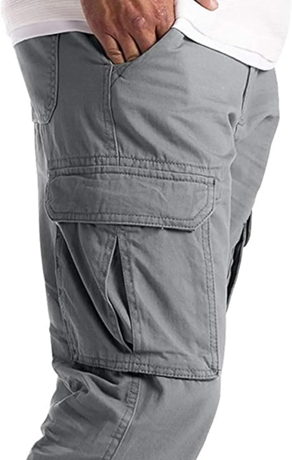 DGHM-JLMY Cargo Pants for Men Casual Multi Pockets Slim Fit Joggers Sweatpants Fashion Straight Leg Comfort Casual Pants