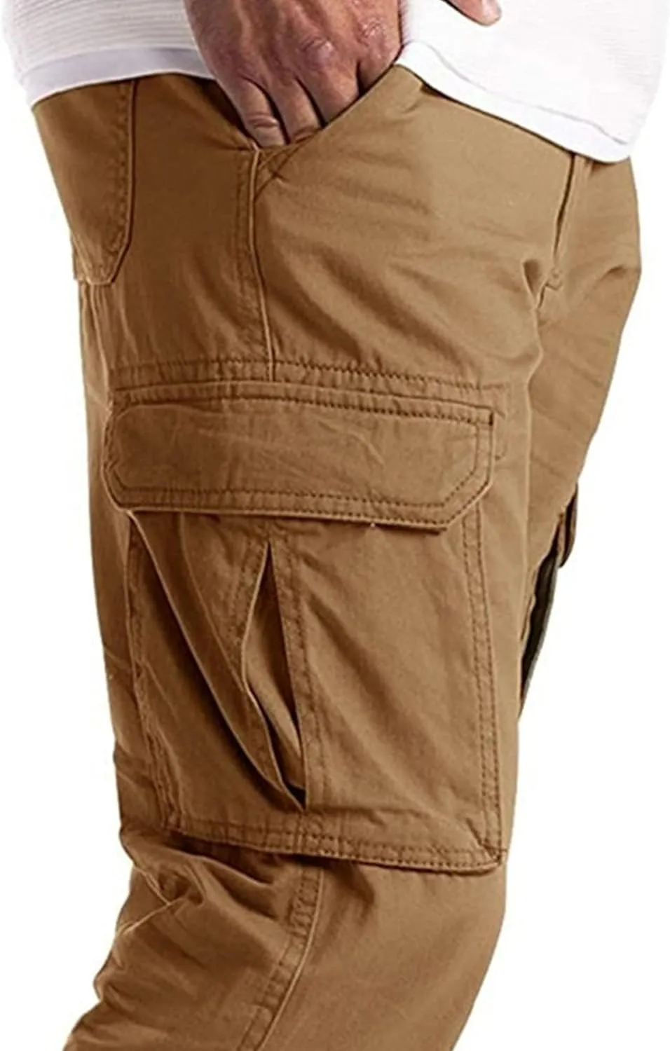 DGHM-JLMY Cargo Pants for Men Casual Multi Pockets Slim Fit Joggers Sweatpants Fashion Straight Leg Comfort Casual Pants