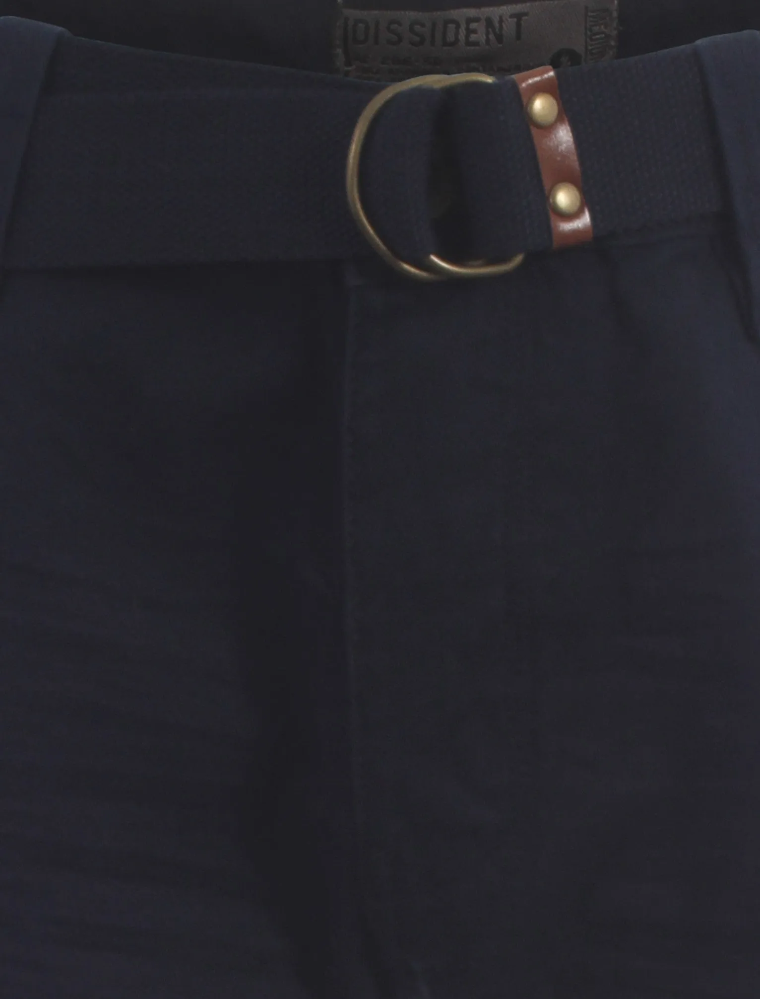 Dissident midnight blue Finsbury cargo shorts with free matching belt