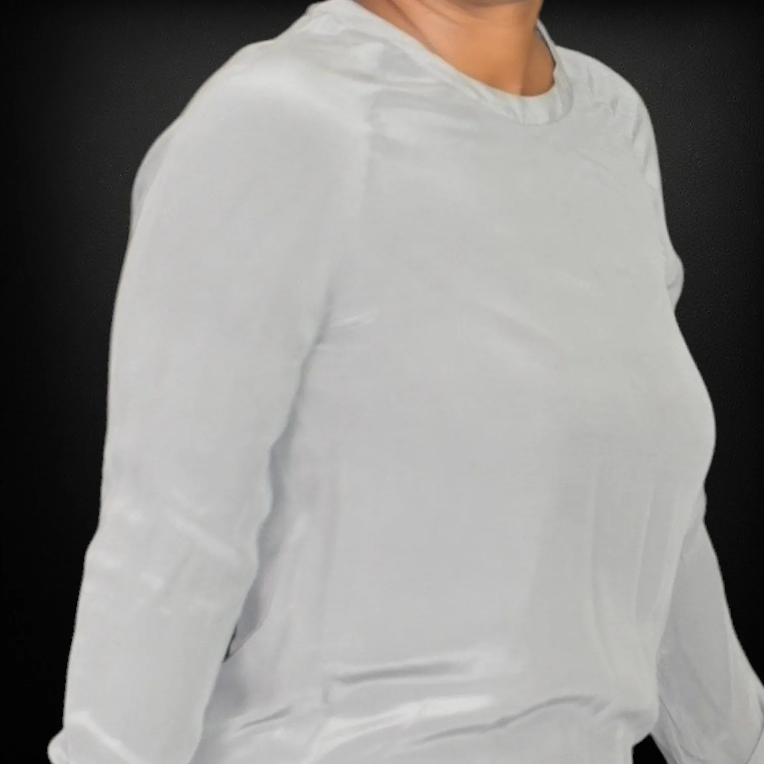 Equipment Femme Silk Crewneck Top Grey Blouse Long Sleeve Basic Pullover Size XS