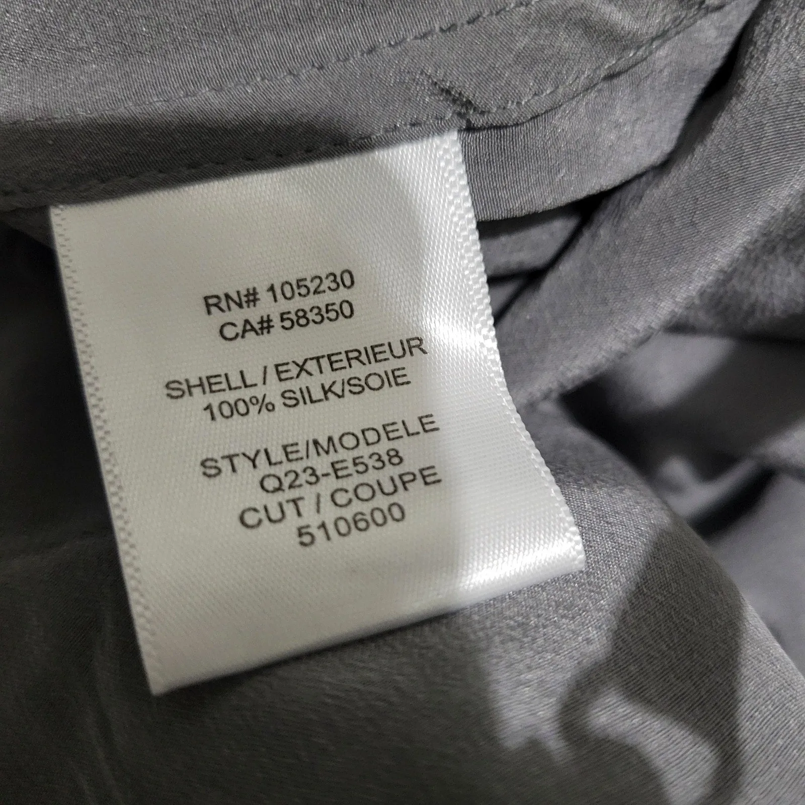 Equipment Femme Silk Crewneck Top Grey Blouse Long Sleeve Basic Pullover Size XS