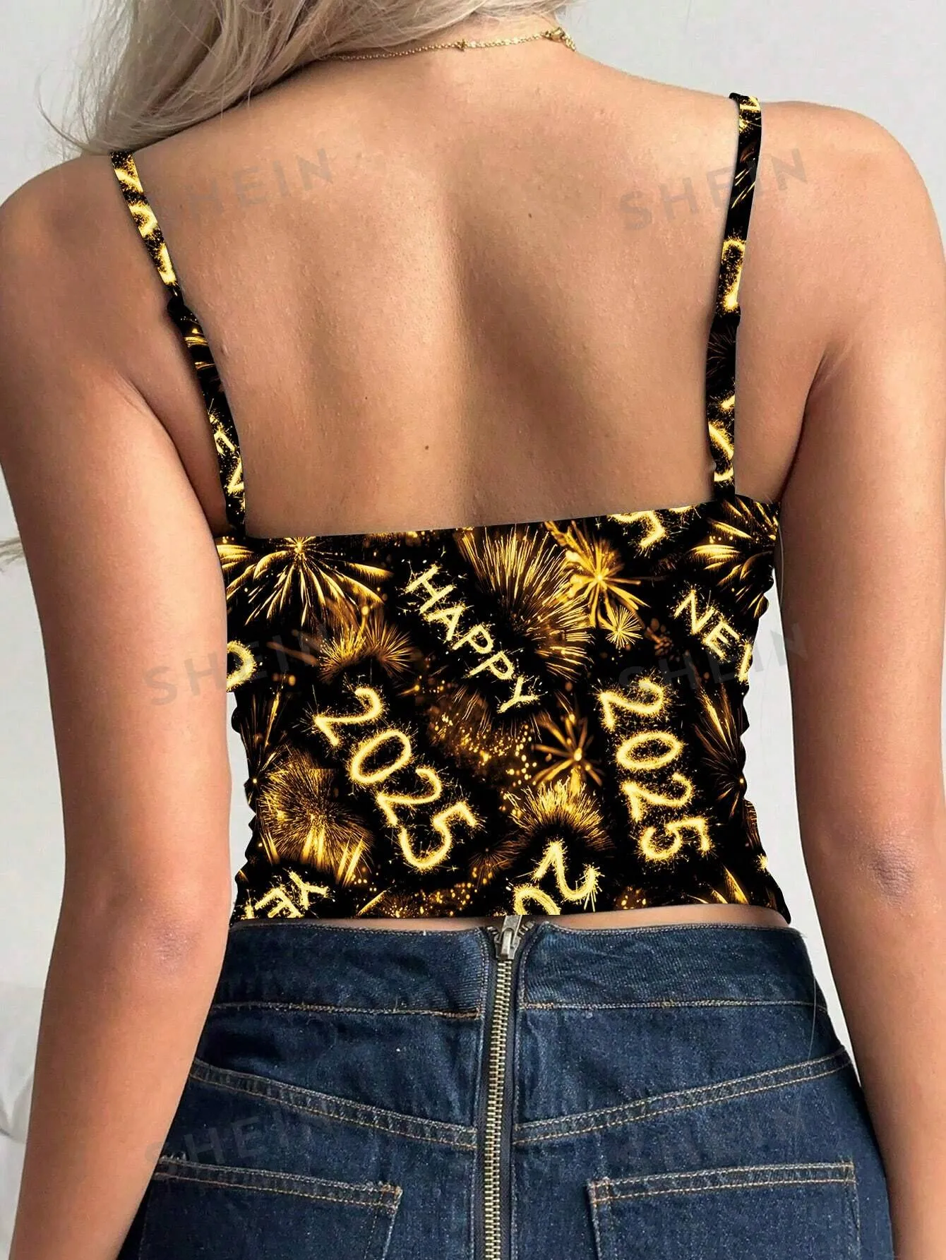 EZwear Women Casual Minimalist All-Over Print Sexy Camisole Tank Top