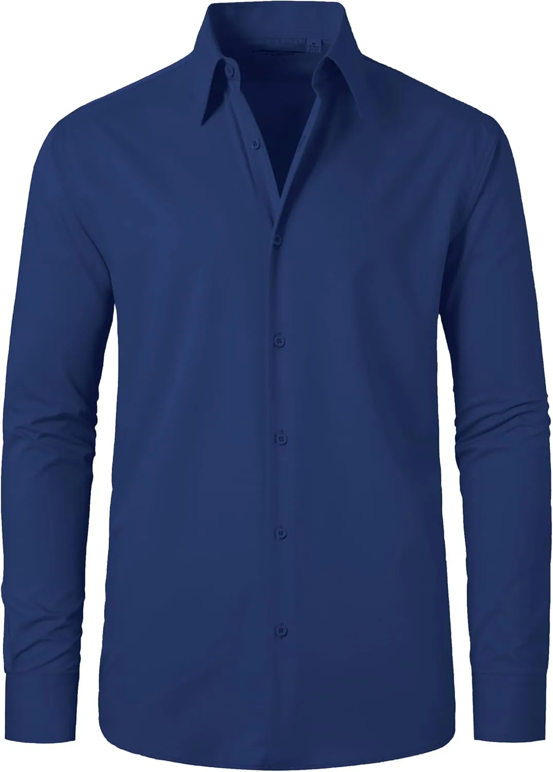 FAHIZO Men's Dress Shirt Regular Fit Soild Business Formal Long Sleeve Button Up Stretch Shirts