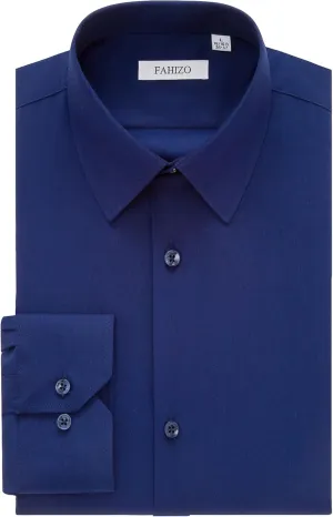 FAHIZO Men's Dress Shirt Regular Fit Soild Business Formal Long Sleeve Button Up Stretch Shirts
