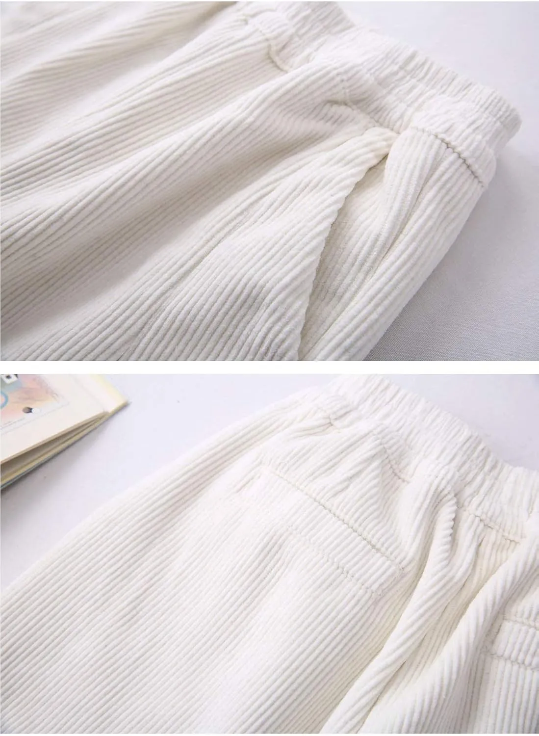 Flygo Womens Casual Thick Fleece Sherpa Lined Pants Long Trousers Warm Sweatpants Elastic Waist Corduroy Pants
