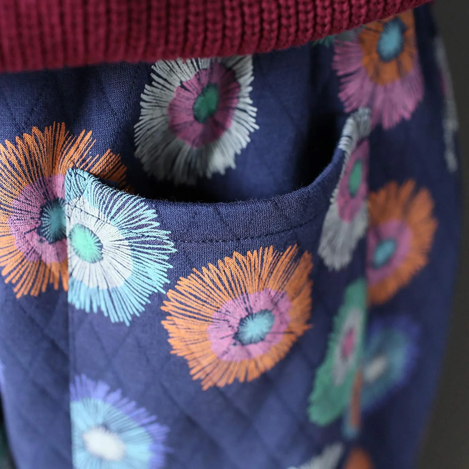 Flygo Womens High Waisted Floral Printed Loose Cropped Harem Pants