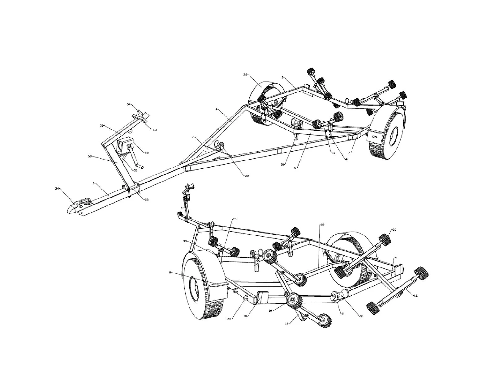 Free Boat Trailer Plans DIY Canoe Transport Carrier RV Camper Part 15' Build Your Own
