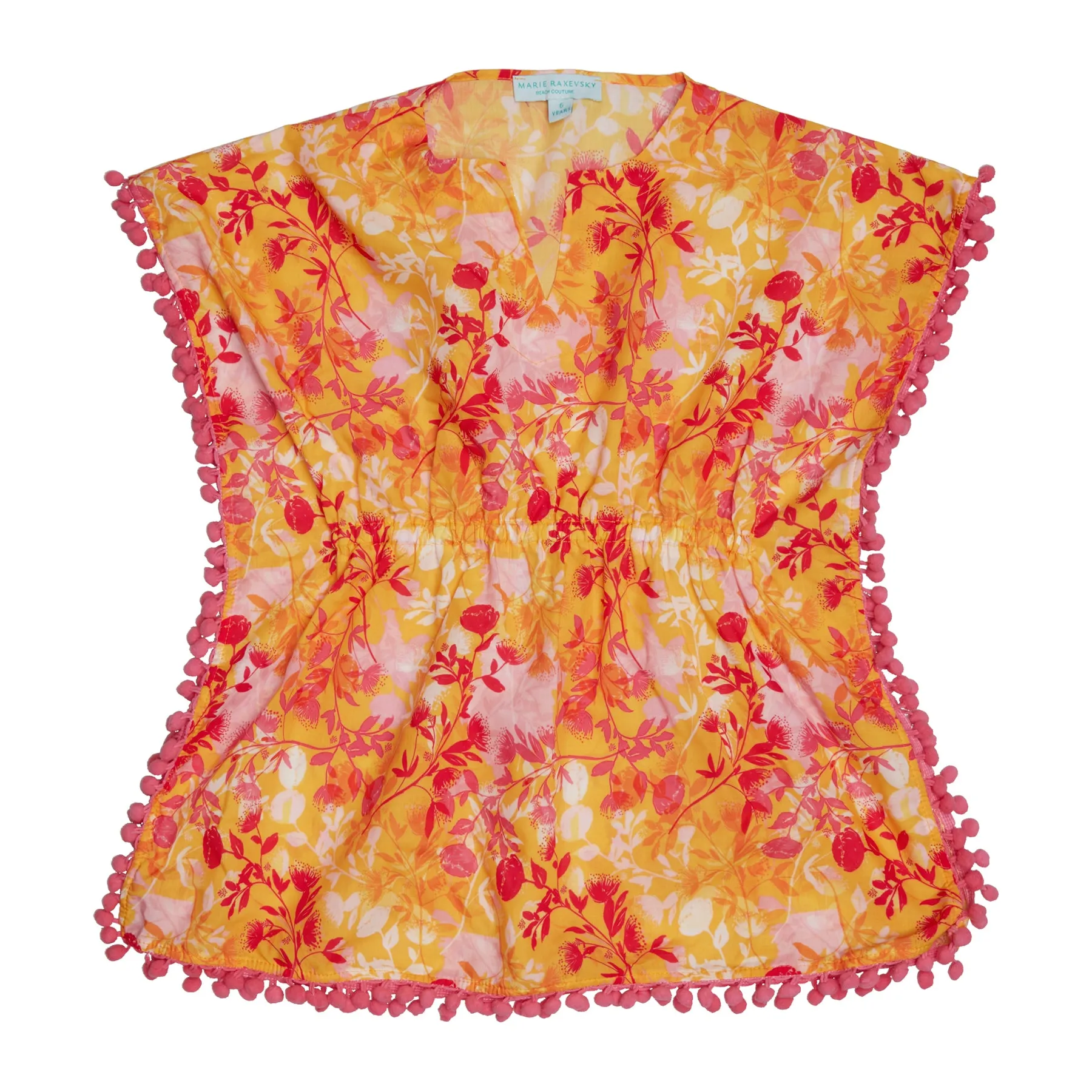 GIRL'S KAFTAN BOTANICAL ORANGE