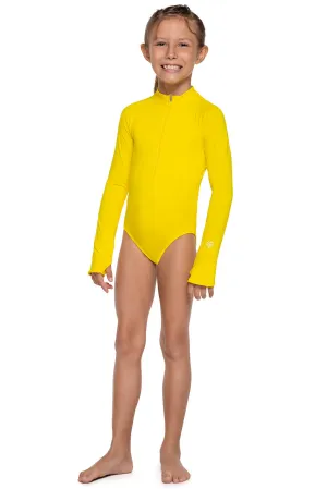 Girl's Koko Long Sleeve Swimsuit | Bold Yellow