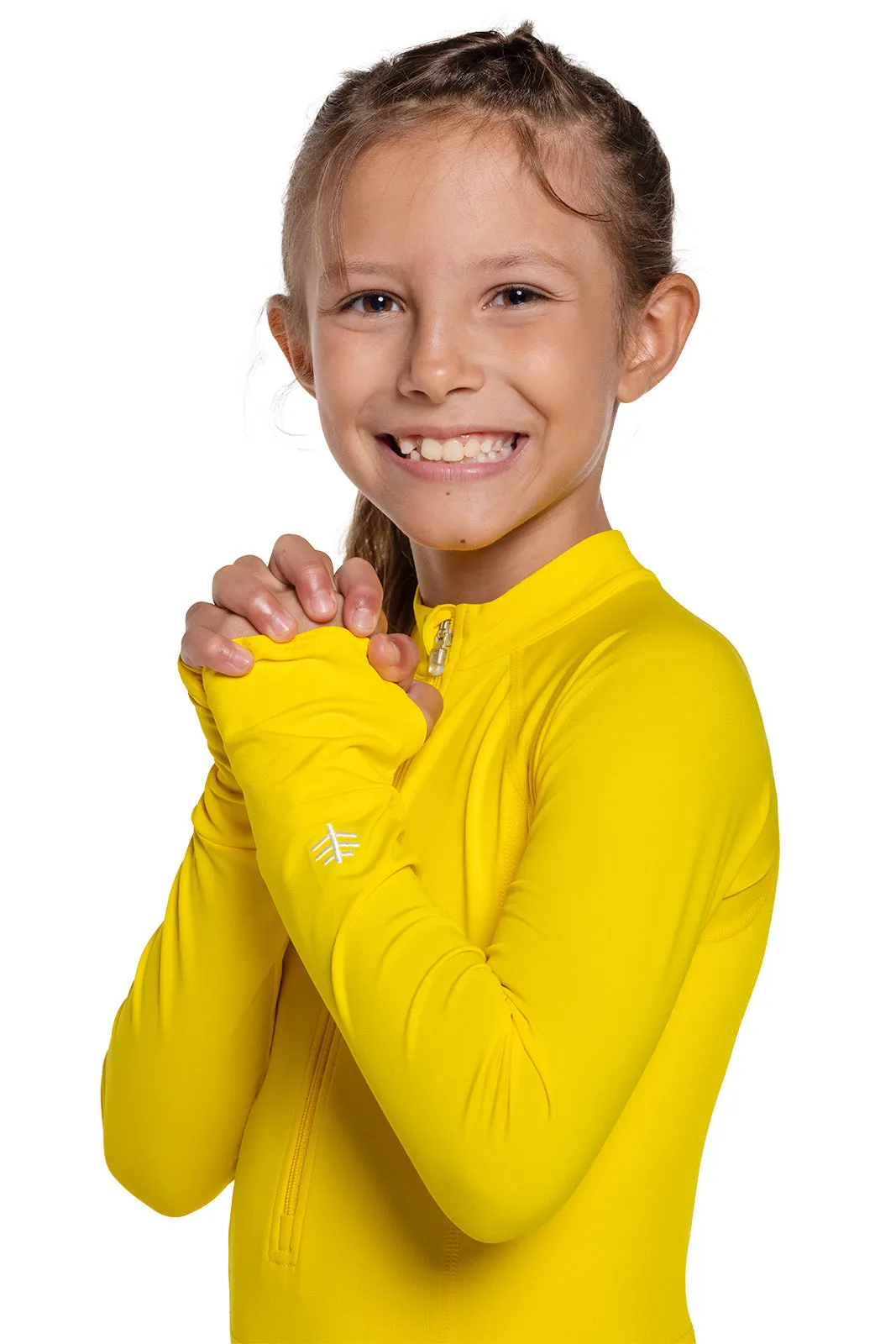 Girl's Koko Long Sleeve Swimsuit | Bold Yellow