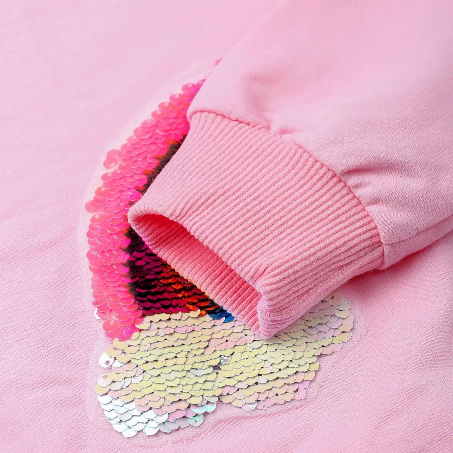 Girls Rainbow Sweatshirts Long Sleeve Crewneck Cotton Pink Sequin Shirt Toddler Fall Pullover Tops Kids Rainbow Sweaters 6T