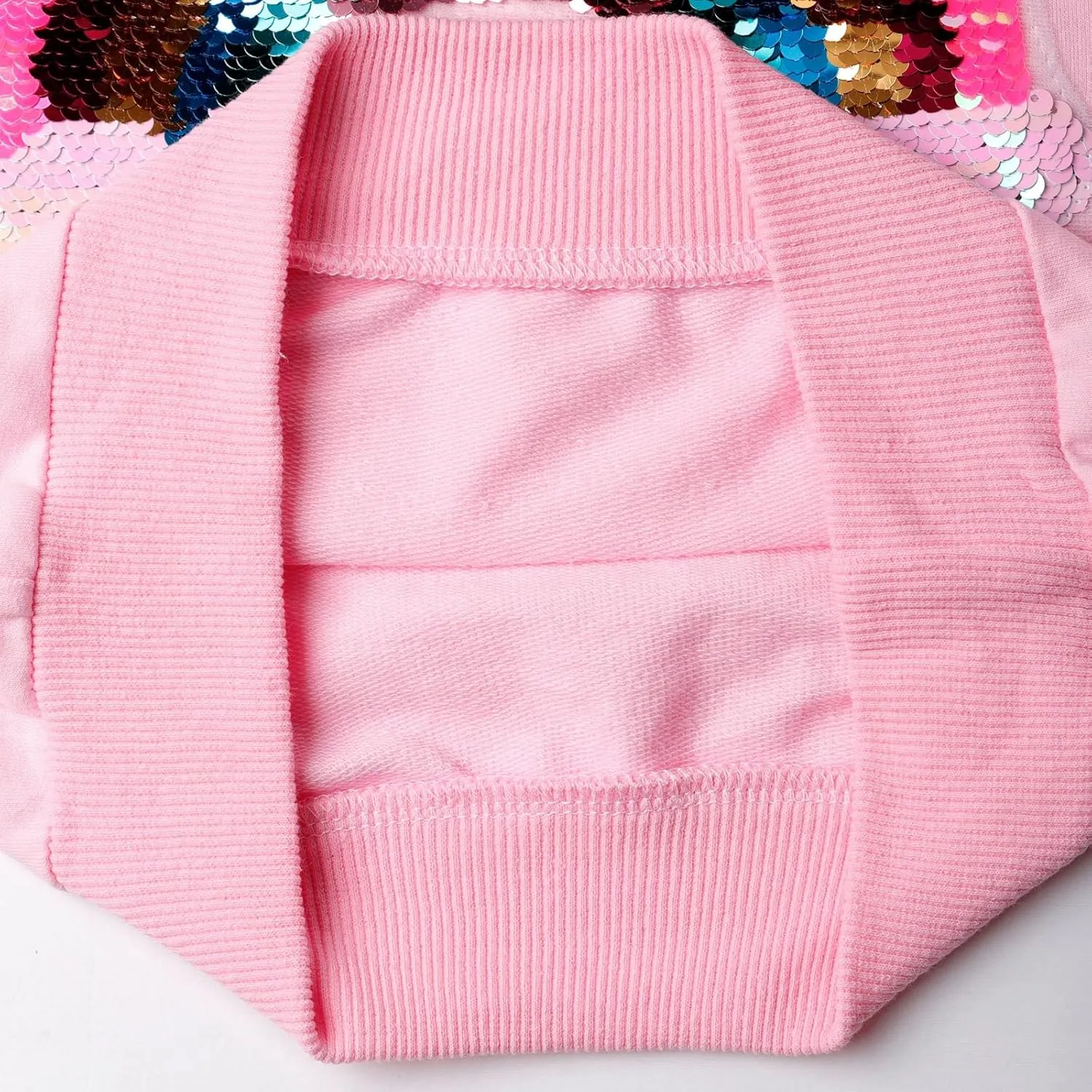 Girls Rainbow Sweatshirts Long Sleeve Crewneck Cotton Pink Sequin Shirt Toddler Fall Pullover Tops Kids Rainbow Sweaters 6T