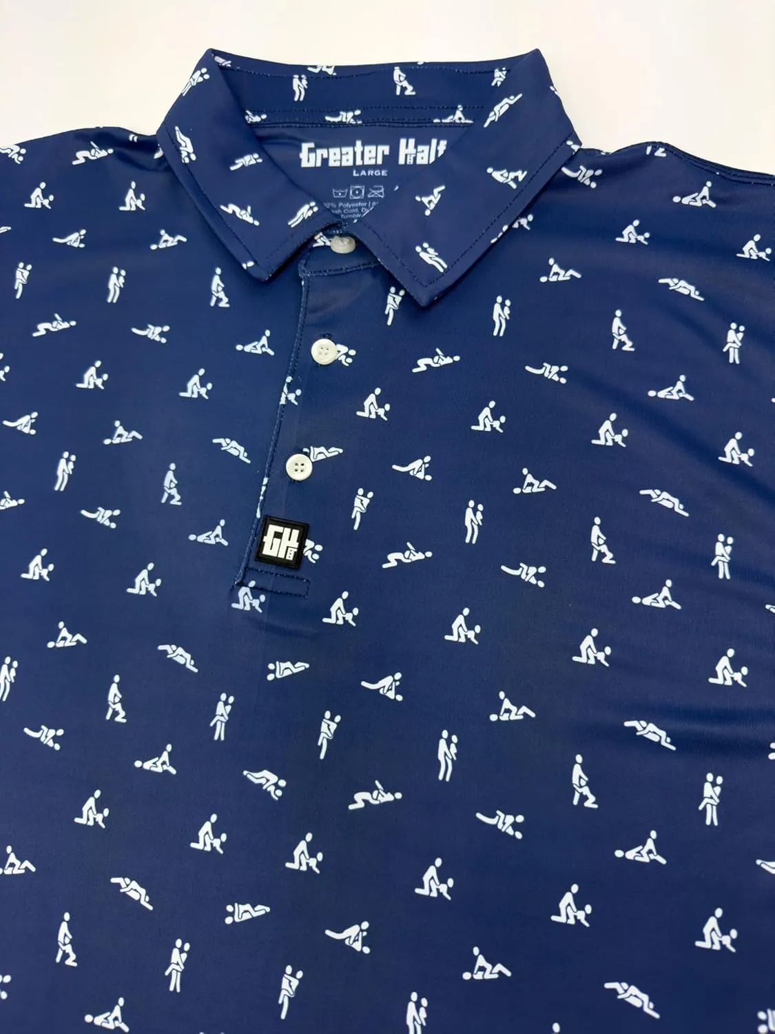 Greater Half - Men's Sex Ed Polo Golf Shirt, UPF 45  Sun Protective, 4-Way Stretch, Stay-Right Collar, Superior Breathability