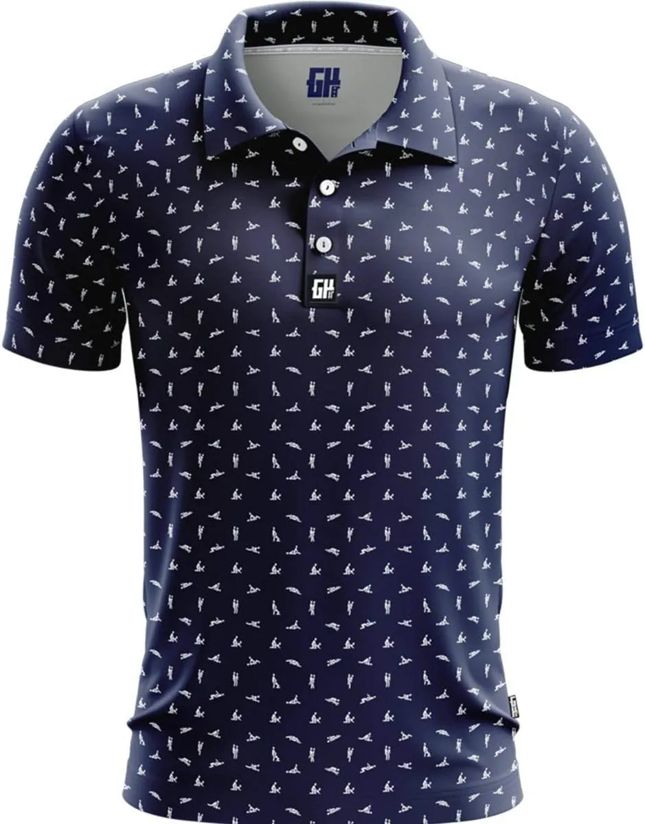 Greater Half - Men's Sex Ed Polo Golf Shirt, UPF 45  Sun Protective, 4-Way Stretch, Stay-Right Collar, Superior Breathability
