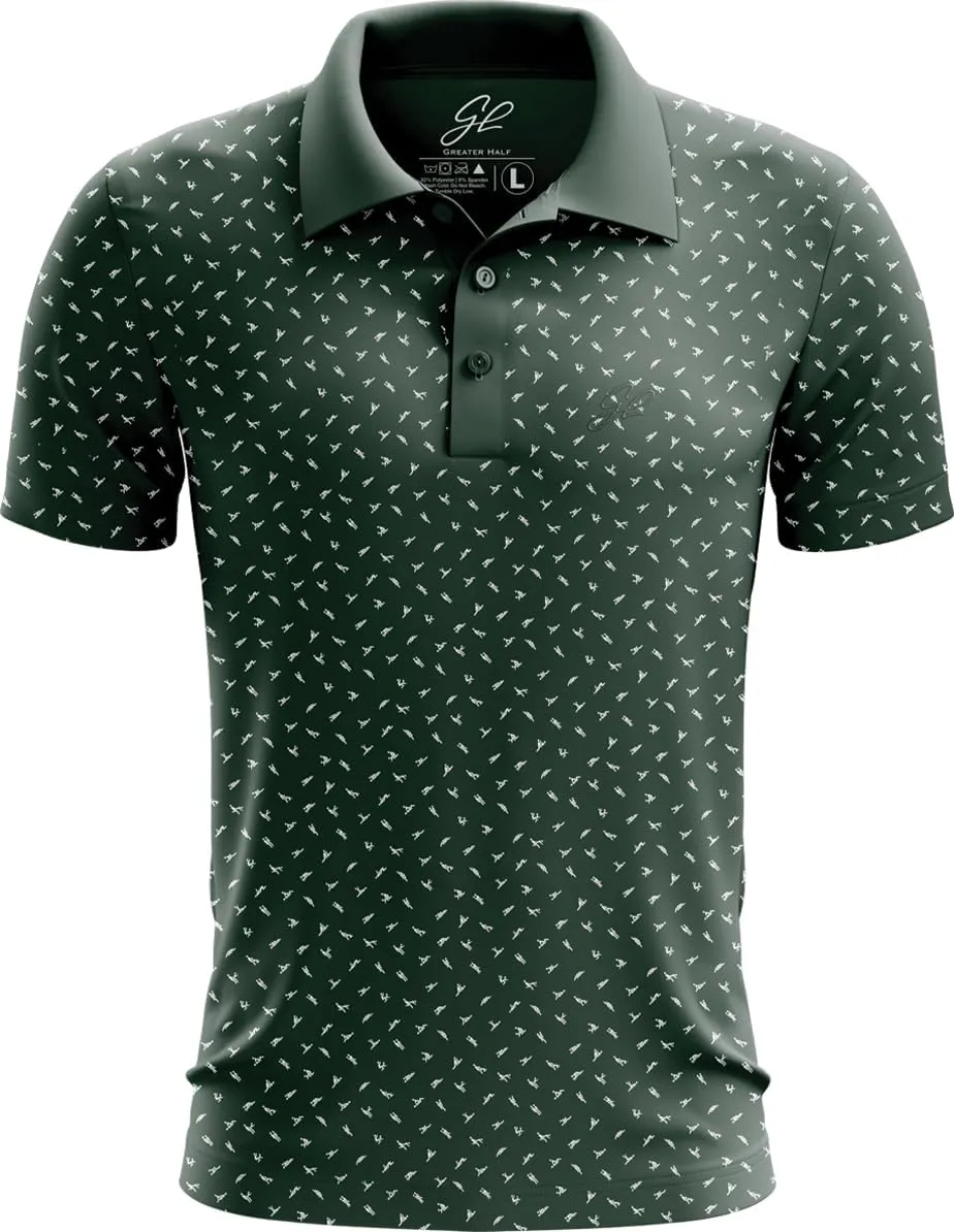 Greater Half - Men's Sex Ed Polo Golf Shirt, UPF 45  Sun Protective, 4-Way Stretch, Stay-Right Collar, Superior Breathability