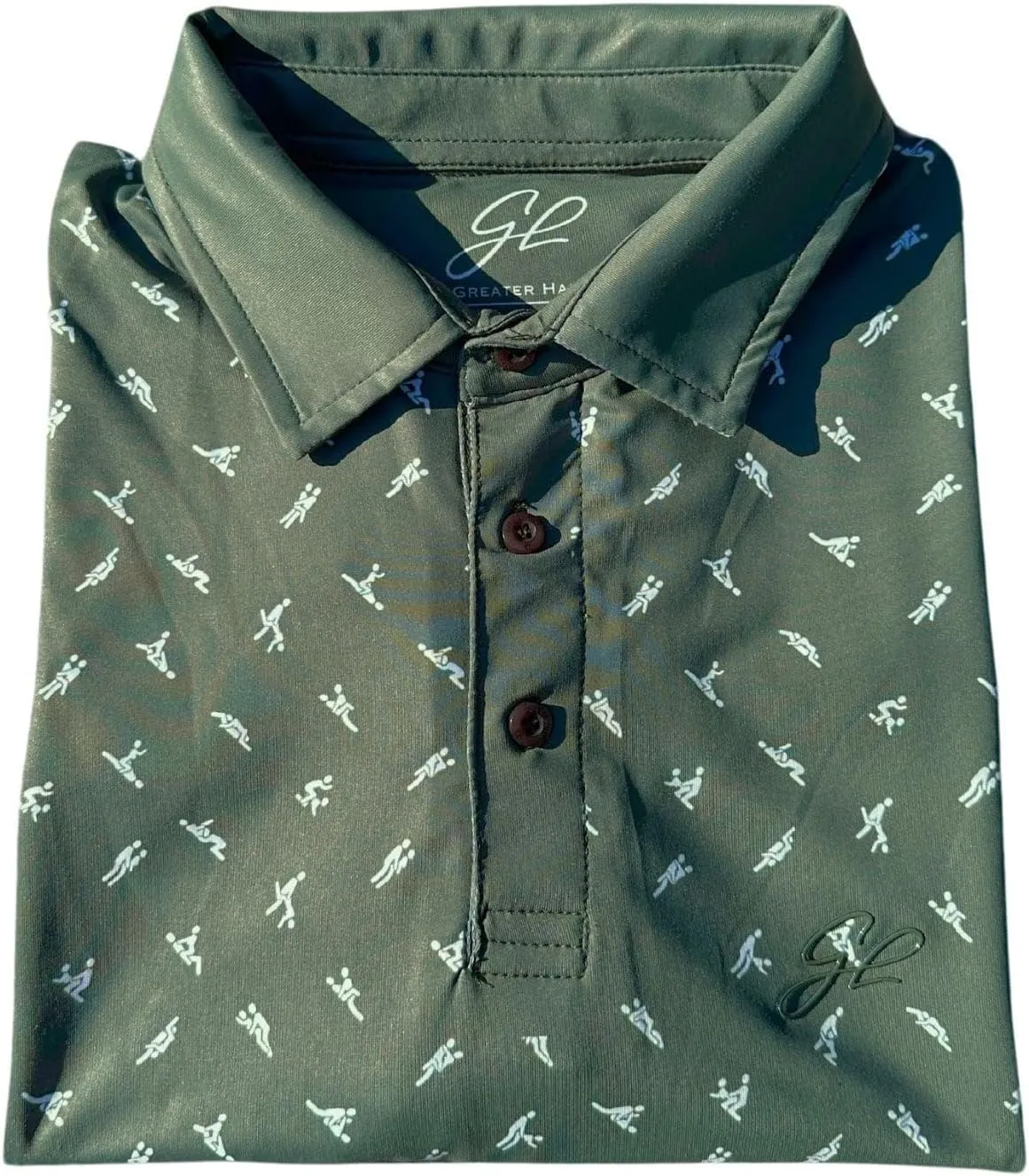 Greater Half - Men's Sex Ed Polo Golf Shirt, UPF 45  Sun Protective, 4-Way Stretch, Stay-Right Collar, Superior Breathability