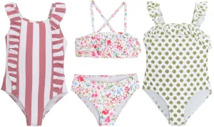GTX-GB - Wholesale Toddler & Little Girl's Ruffled One-Pieces & Two-Piece Swimsuit Set