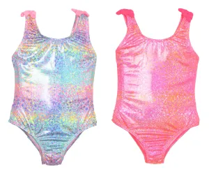GX-PP568 - Wholesale Little Girls Fashion One Piece Swimsuits in Ombre Foil