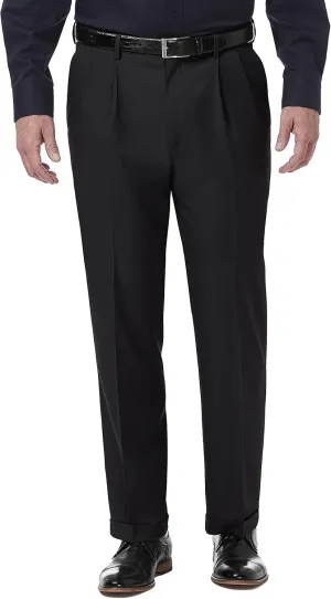 Haggar Men's Premium Comfort Classic Fit Pleat Front Dress Pant (Regular And Big & Tall Sizes)