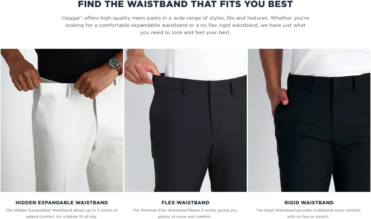 Haggar Men's Premium Comfort Dress Pant-Straight Fit Flat Front (Regular and Big & Tall Sizes)