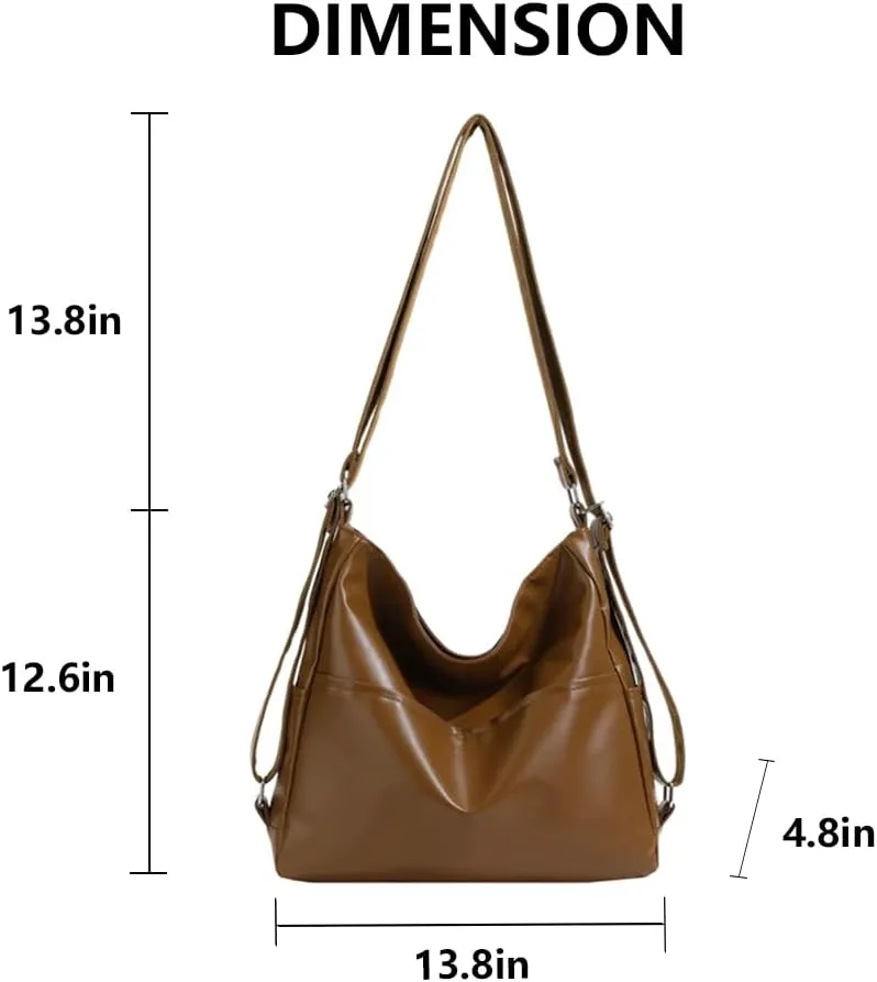 Hobo Tote Bags for Women Vegan Leather Tote Purses and Handbags Womens Slouchy Shoulder Crossbody Work Bag