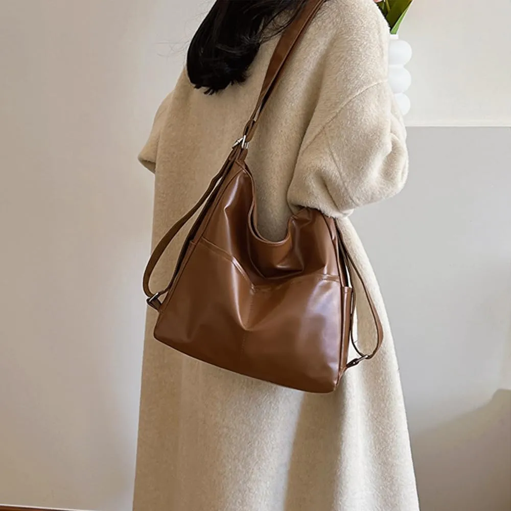 Hobo Tote Bags for Women Vegan Leather Tote Purses and Handbags Womens Slouchy Shoulder Crossbody Work Bag
