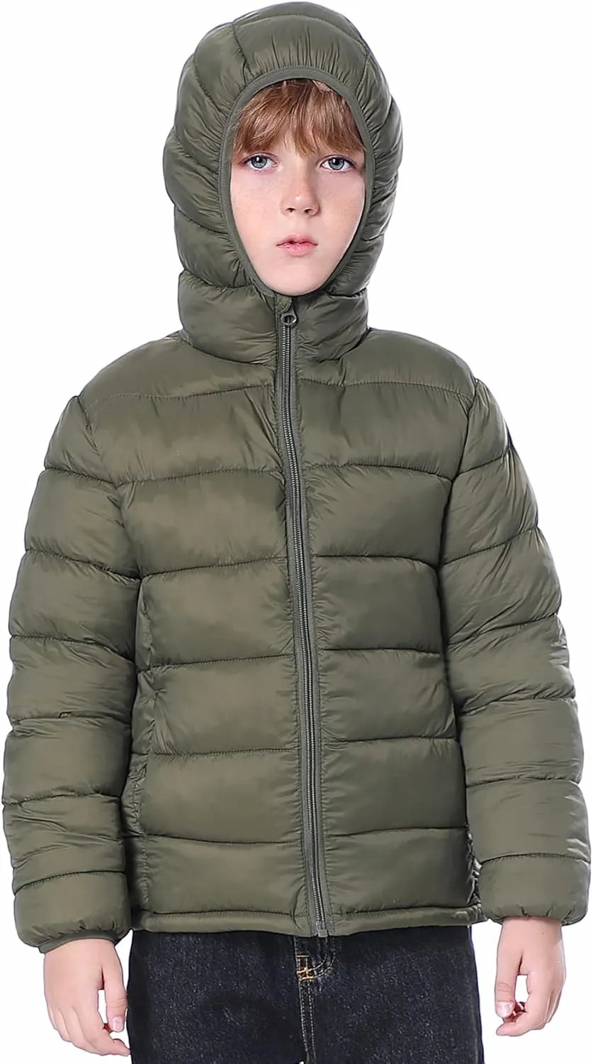 Hooded Puffer Jackets for Boys and Girls  Lightweight and Packable  Autumn and Winter Coat, Warm and Comfy
