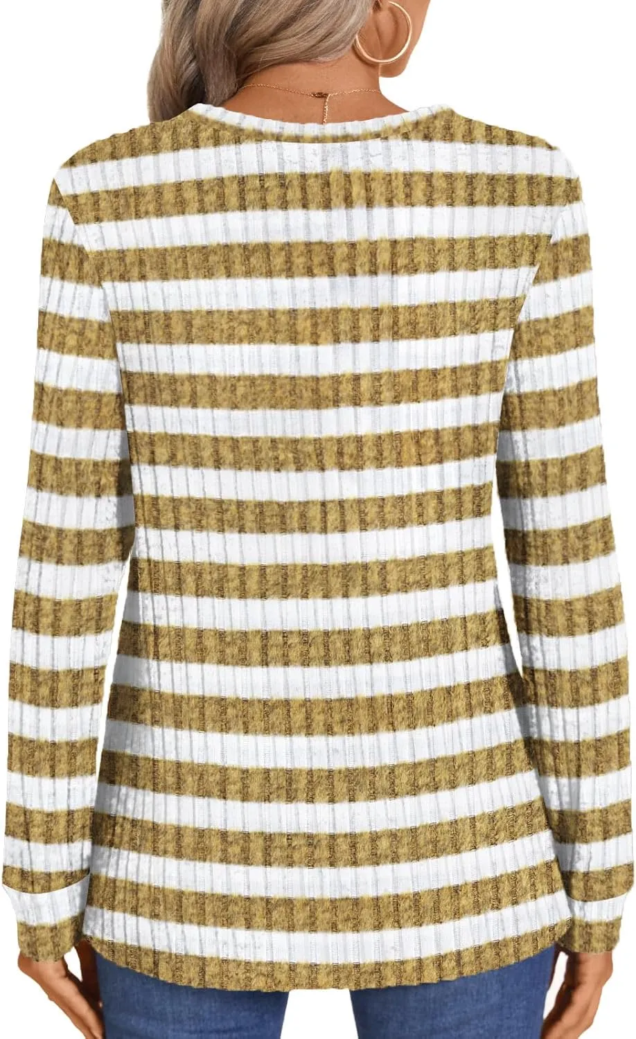 HOTGIFT Sweaters for Womens Winter Long Sleeve V Neck Shirts Casual Loose Fall Fashion Pullover Clothes