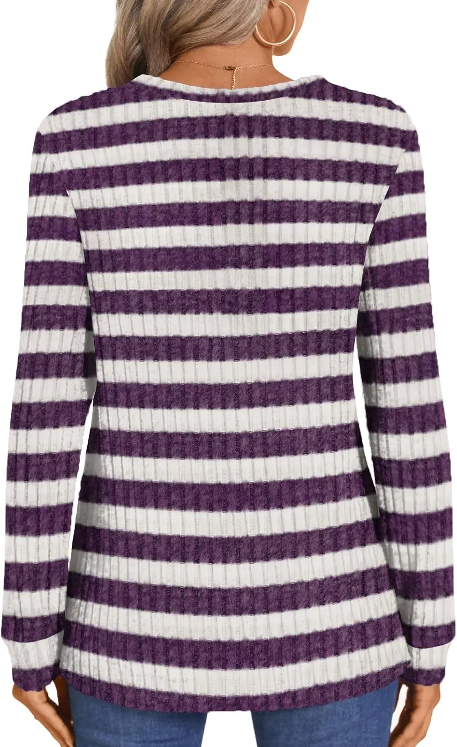 HOTGIFT Sweaters for Womens Winter Long Sleeve V Neck Shirts Casual Loose Fall Fashion Pullover Clothes