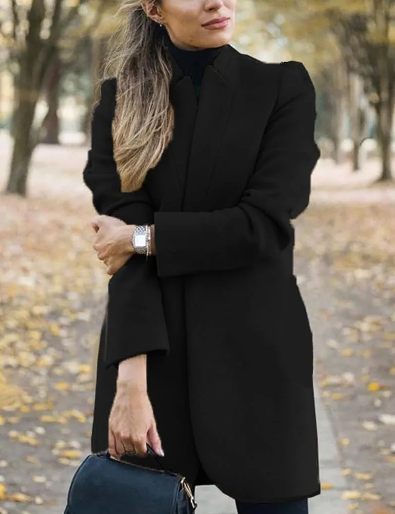 IDEALSANXUN Womens Wool Coat Long Blazer Jackets Fall Winter Peacoat with Pockets
