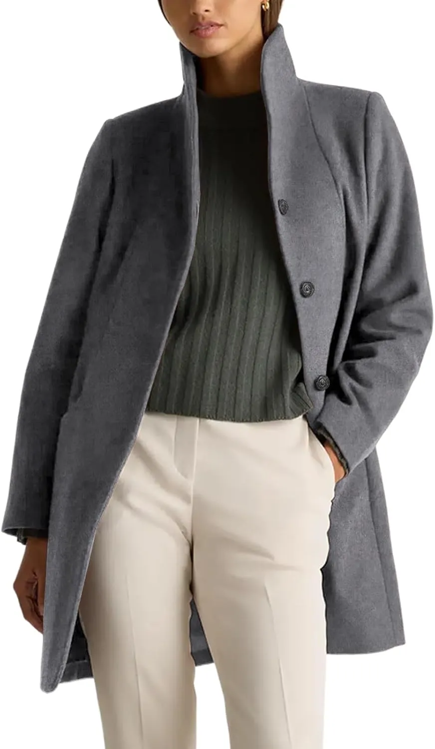 IDEALSANXUN Wool Coats for Women Fall Winter Peacoat Trench Coat Blazer Jackets