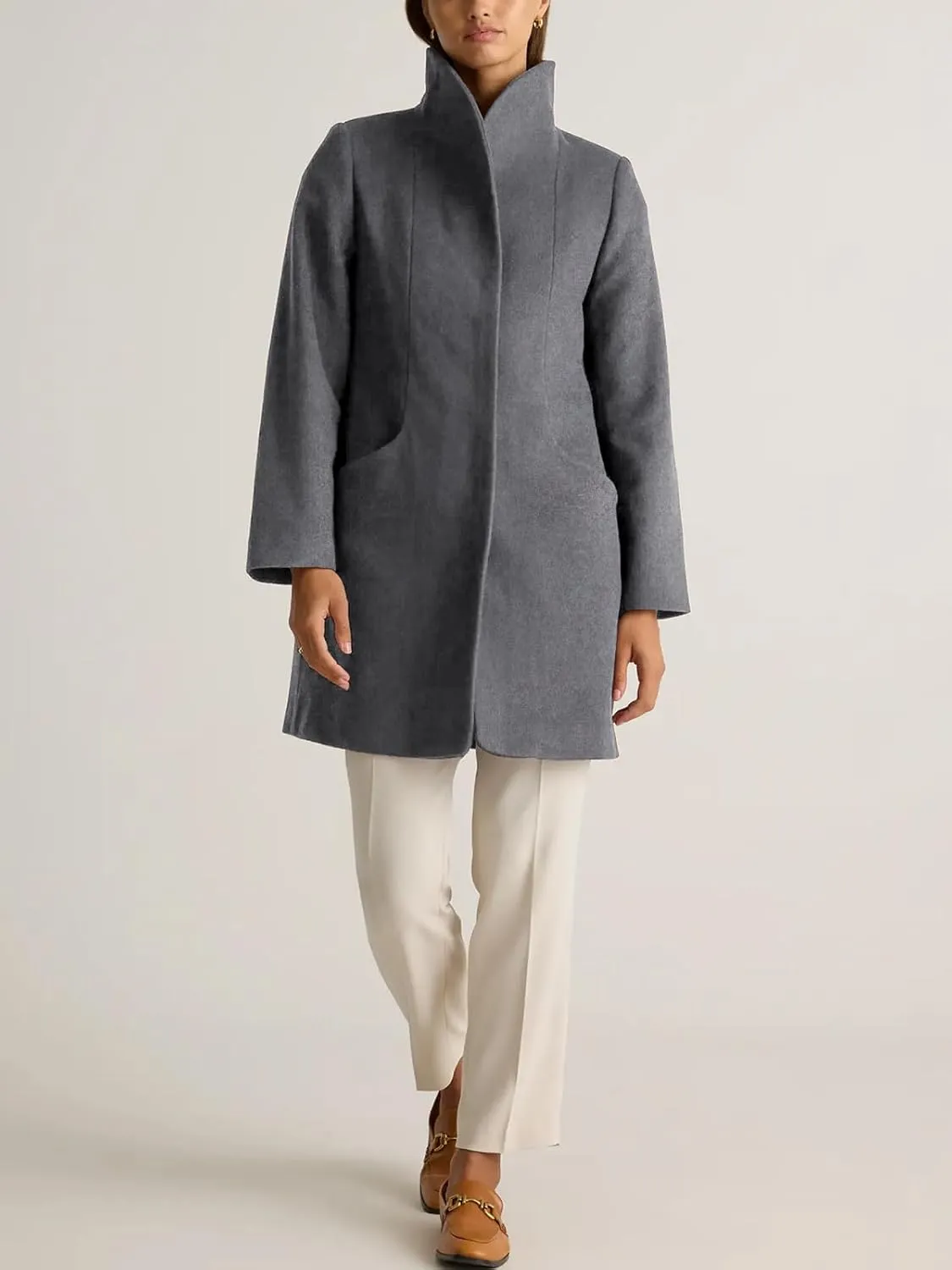 IDEALSANXUN Wool Coats for Women Fall Winter Peacoat Trench Coat Blazer Jackets