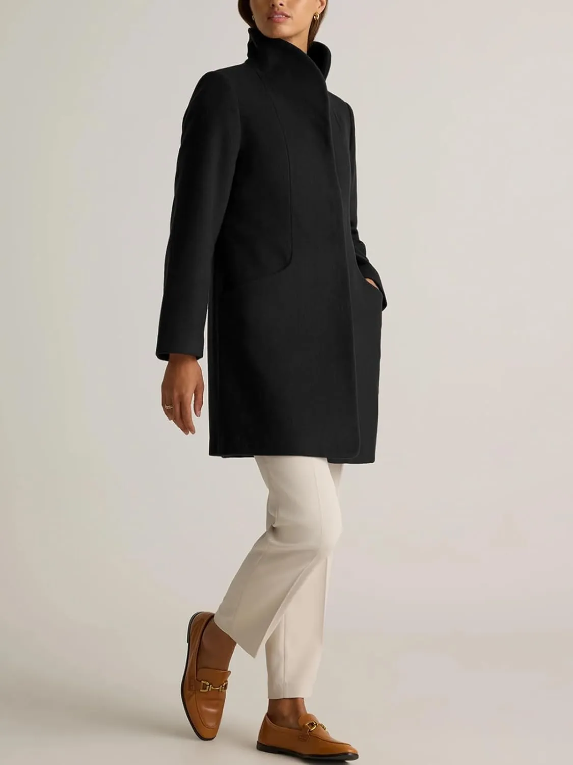 IDEALSANXUN Wool Coats for Women Fall Winter Peacoat Trench Coat Blazer Jackets