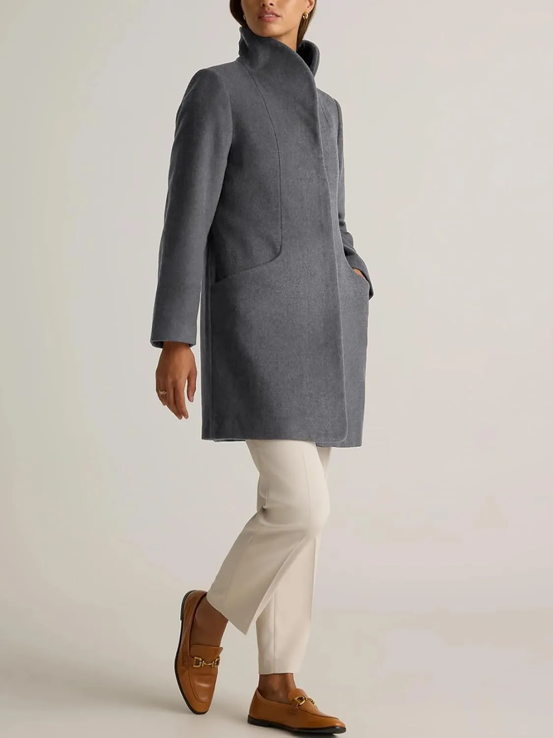 IDEALSANXUN Wool Coats for Women Fall Winter Peacoat Trench Coat Blazer Jackets