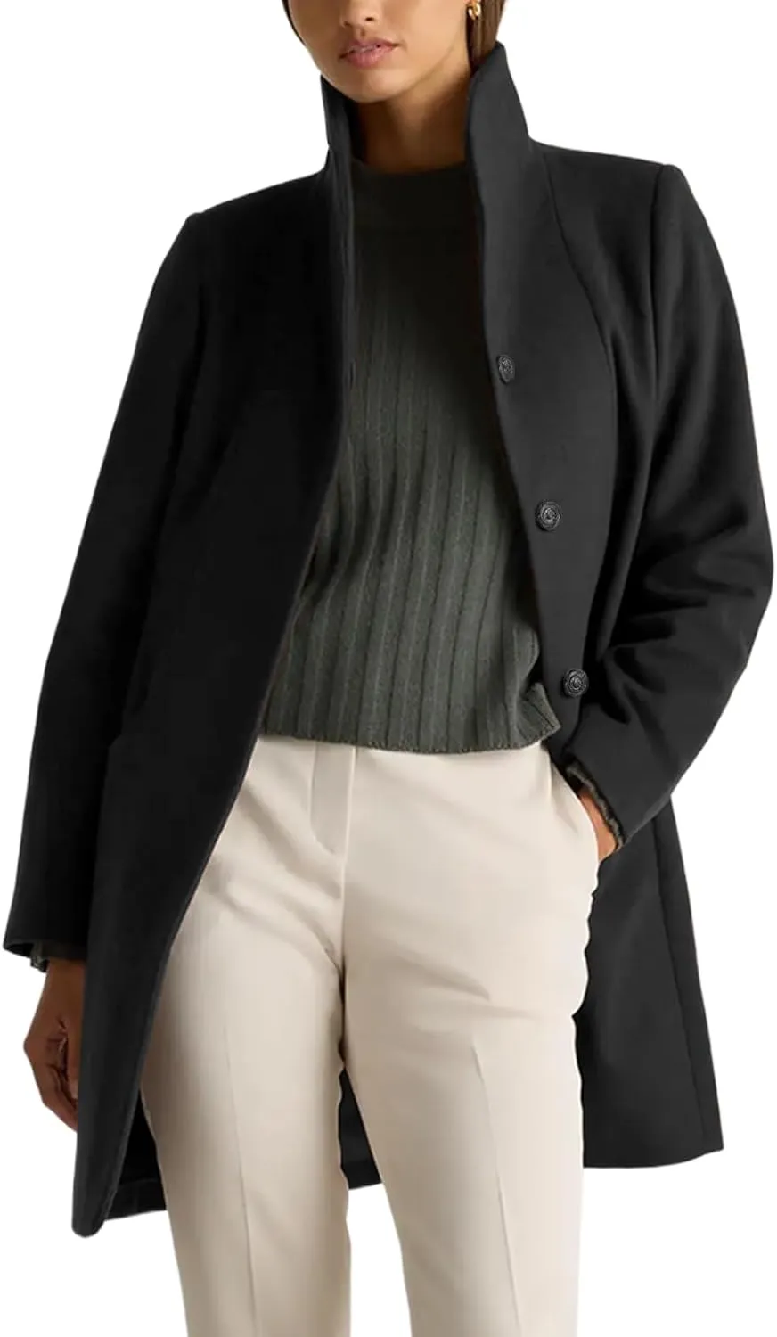 IDEALSANXUN Wool Coats for Women Fall Winter Peacoat Trench Coat Blazer Jackets