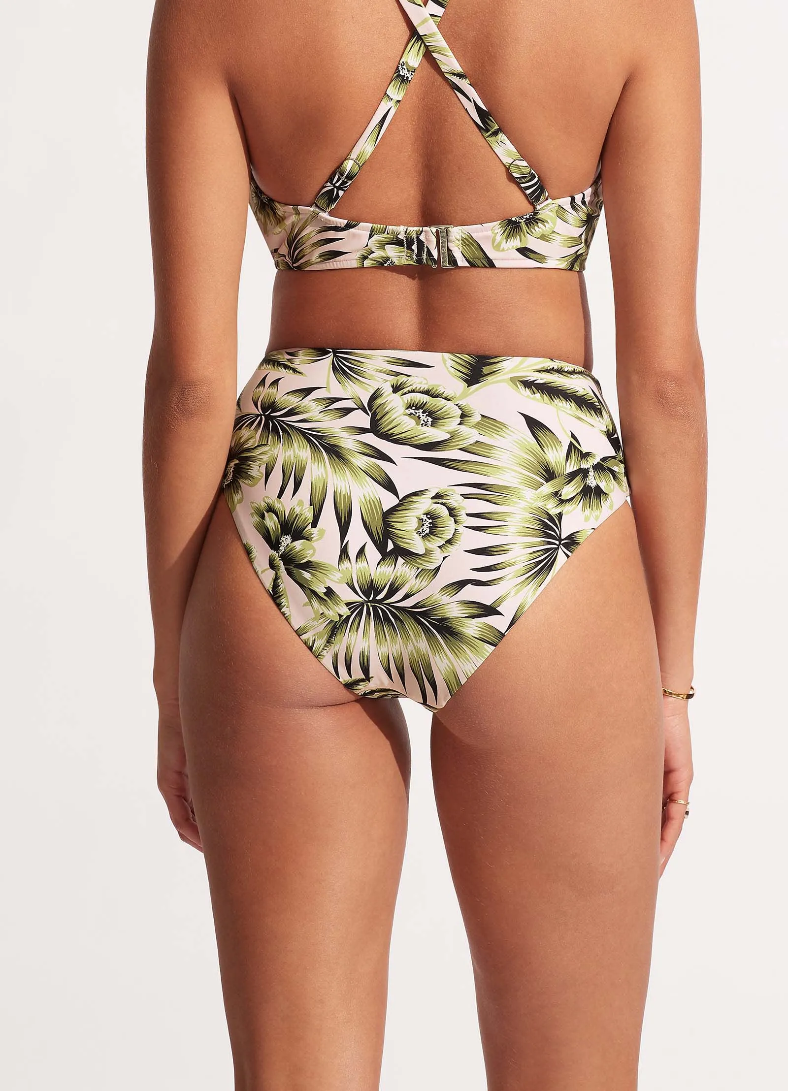 Island In The Sun High Waist Wrap Front Pant - Avocado