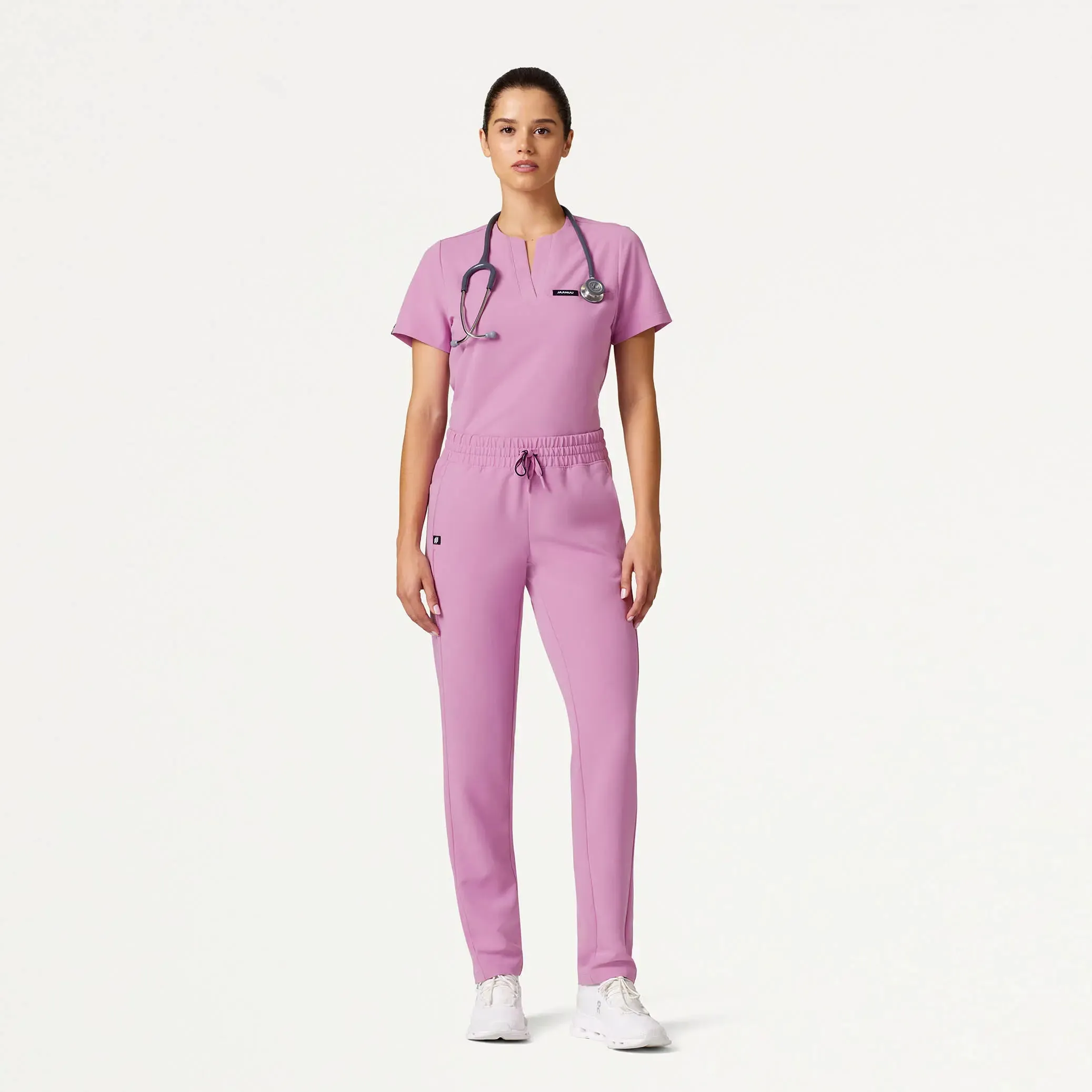 Jaanuu Women's Effie Slim 6-Pocket Scrub Pant - Light Magenta