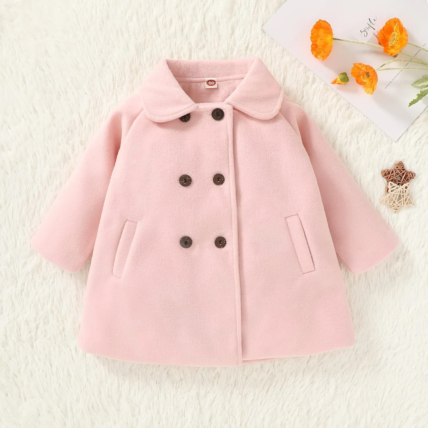 JEELLIGULAR Toddler Baby Girl Coats Kids Cloak Button Warm Thick Jacket Clothes Baby Fall Winter Outwear Clothes Set