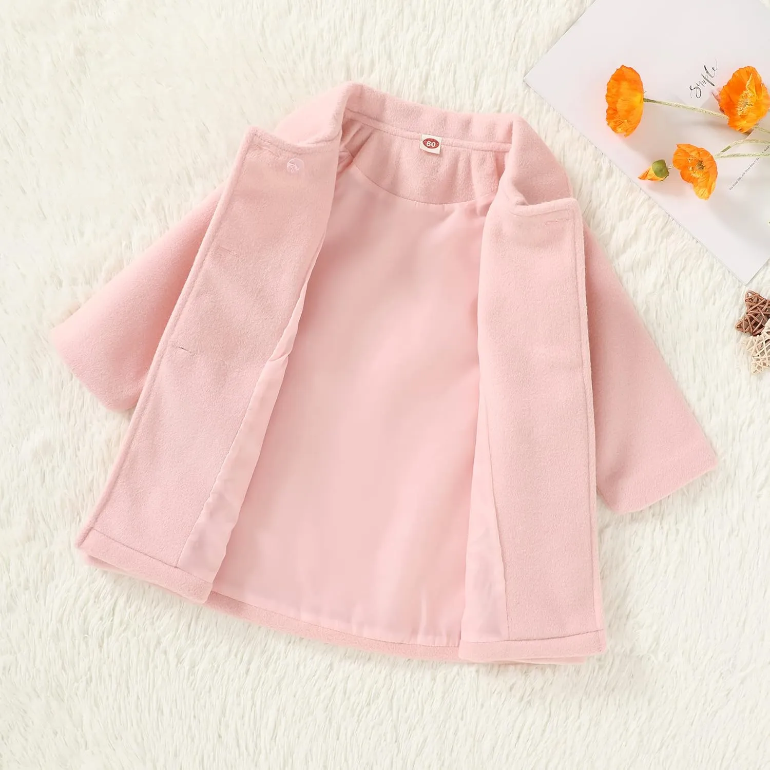 JEELLIGULAR Toddler Baby Girl Coats Kids Cloak Button Warm Thick Jacket Clothes Baby Fall Winter Outwear Clothes Set