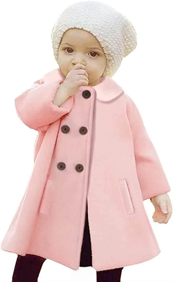JEELLIGULAR Toddler Baby Girl Coats Kids Cloak Button Warm Thick Jacket Clothes Baby Fall Winter Outwear Clothes Set