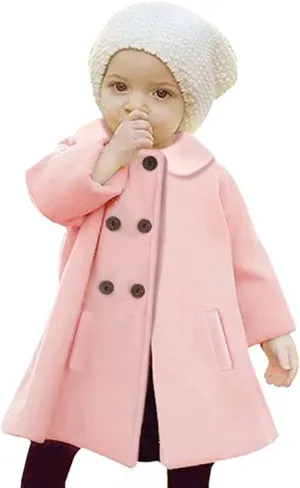 JEELLIGULAR Toddler Baby Girl Coats Kids Cloak Button Warm Thick Jacket Clothes Baby Fall Winter Outwear Clothes Set