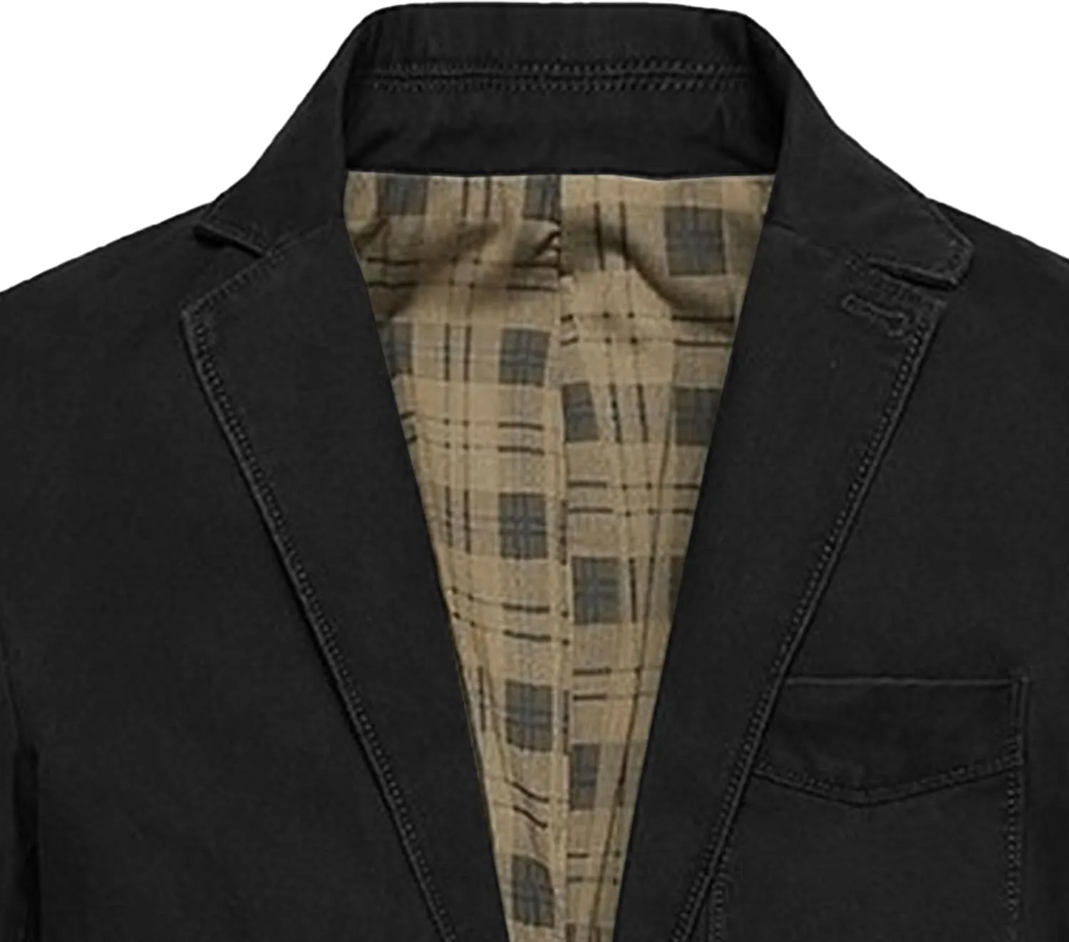 JEKE-DG Men's Blazer Collar Casual Denim Jacket Button Down Trucker Jean Jacket Classic Slim Fit Suit Jackets